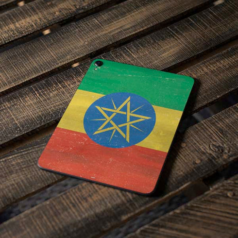 Ethiopia Flag Distressed Apple iPad Pro Skin